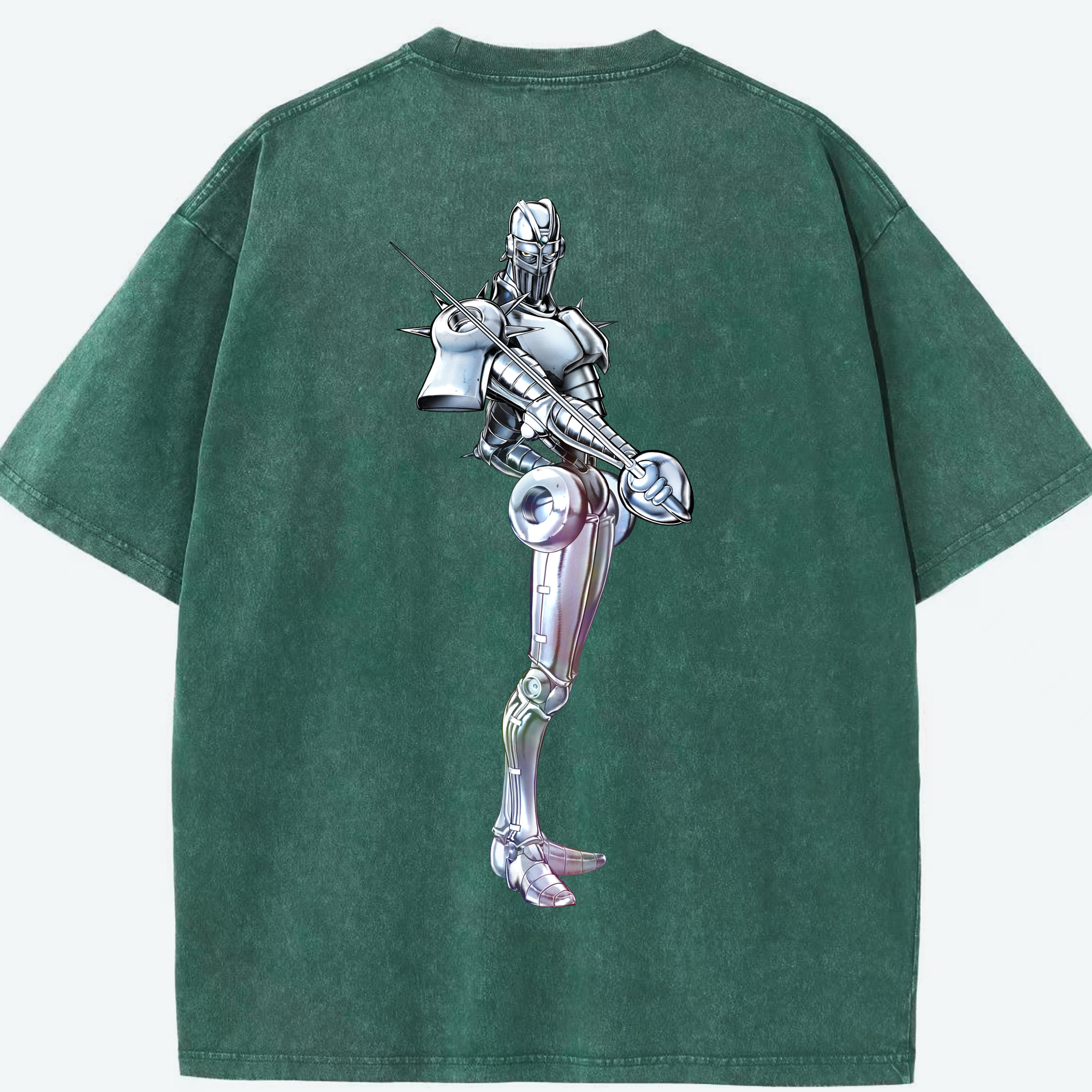 （画像用） ジョジョの奇妙な冒険 ジャン＝ピエール?ポルナレフ JoJo's Bizarre Adventure Jan Pierre Polnareff 綿100% ヴィンテージ風 半袖Tシャツ（背面プリント）